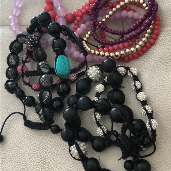 Assorted beaded drawstring bracelets with crystal - Picture 5 of 6